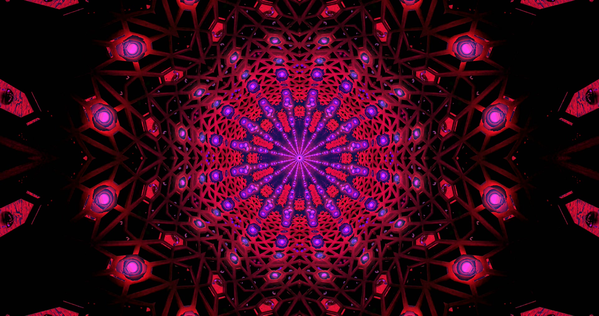 Red Neon Tunnel Screensaver 4K UHD 60fps Vj Loop