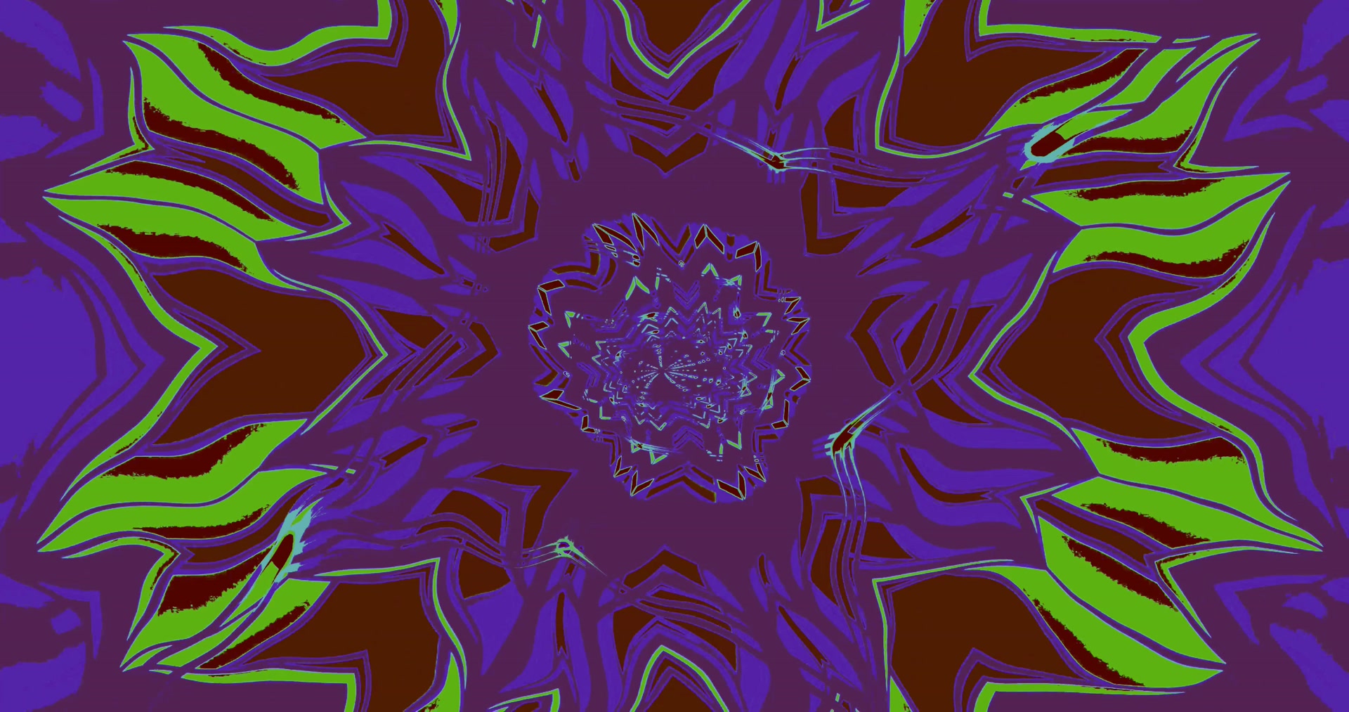 Neon Tunnel Purple Green Kaleidoscope Screensaver 4K UHD 60fps VJ Loop