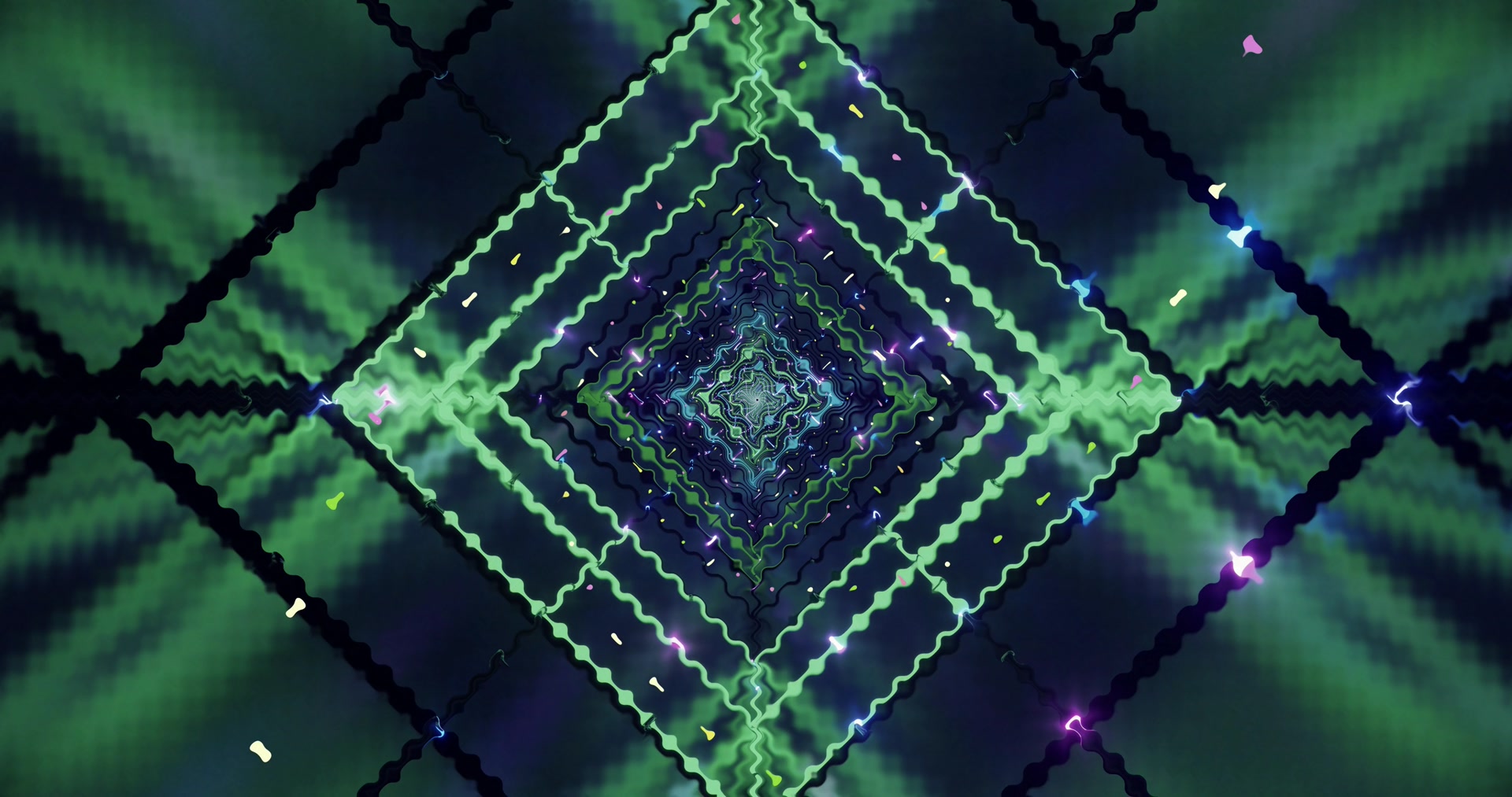 Glowing Diamond Tunnel Screensaver 4K UHD 60fps Live Wallpaper PC