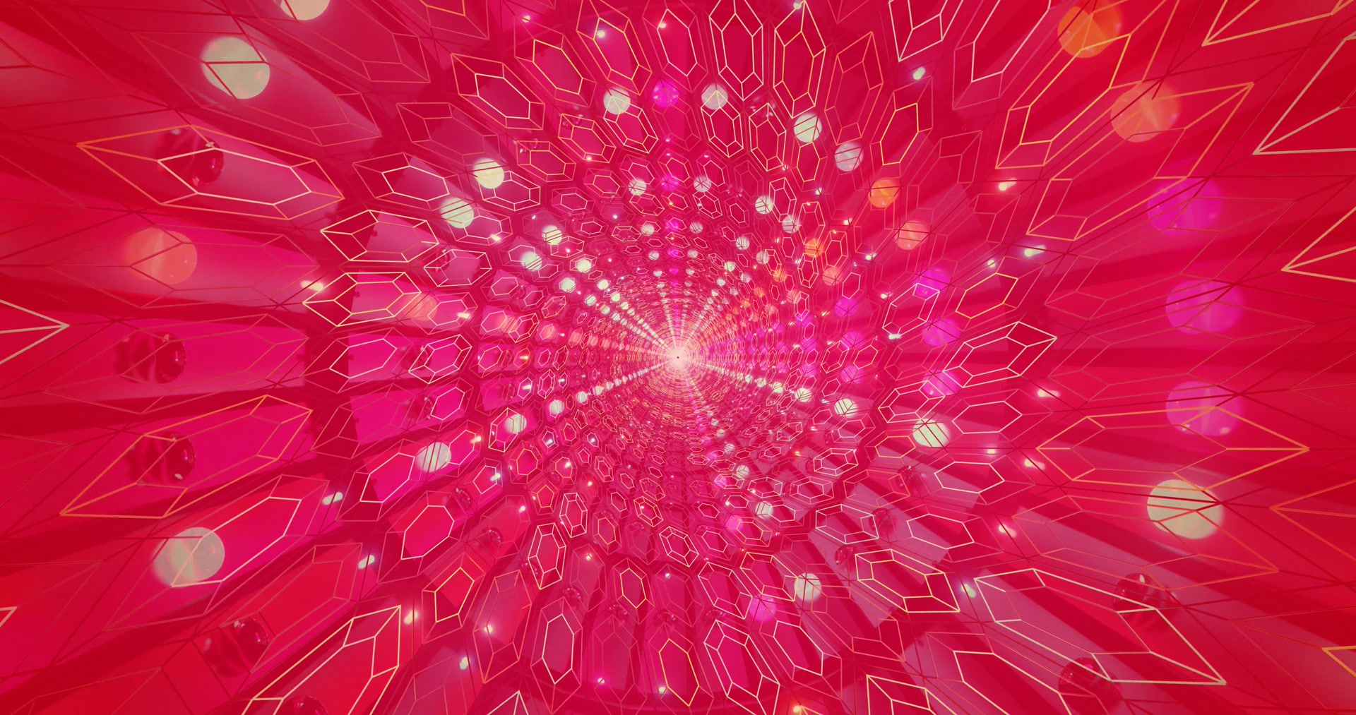 Crimson Crystal Tunnel Screensaver 4K UHD 60fps Live Wallpaper