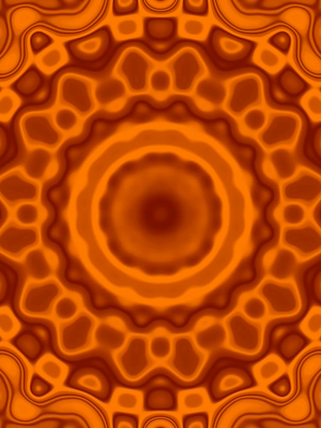 Neon Tunnel Orange Wavy Sun Mandala Vj Loop 3:4 iPad Portrait 60fps Screensaver