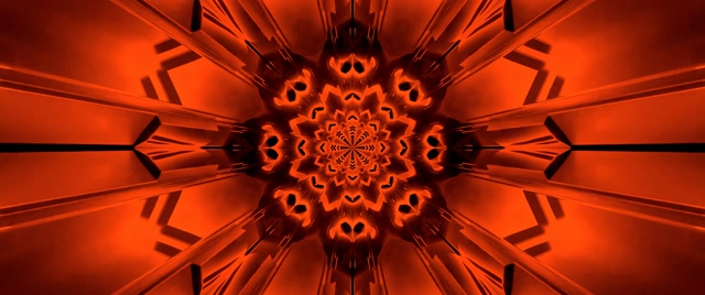 Red Mandala Neon Tunnel Screensaver 60fps 2.39:1 Cinemascope VJ Loop