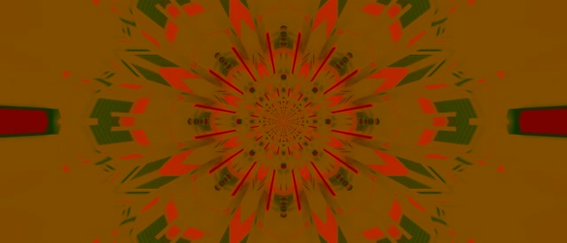 Vj loop Neon Tunnel Kaleidoscope Burst Red Gold 21:9 Ultrawide 60fps Screensaver