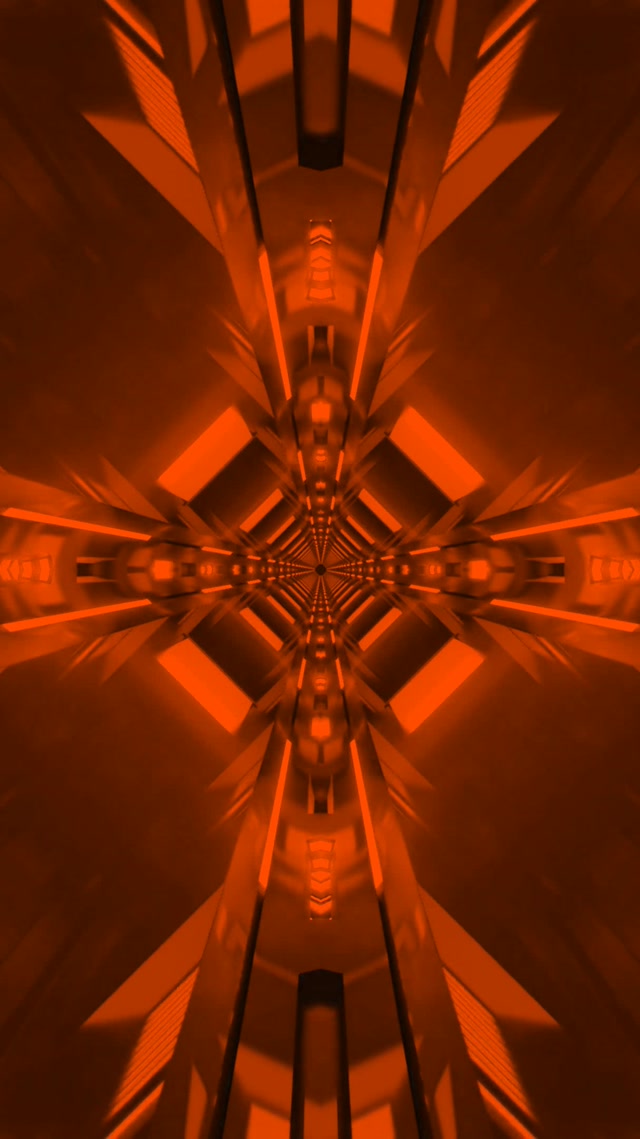 Red Neon Tunnel | Pulsating Kaleidoscope Vortex | 9:16 Reels | 60fps Screensaver