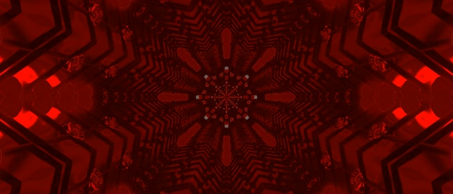 Red Fractal Kaleidoscope Neon Tunnel Vj Loop 21:9 Ultrawide 60fps Screensaver