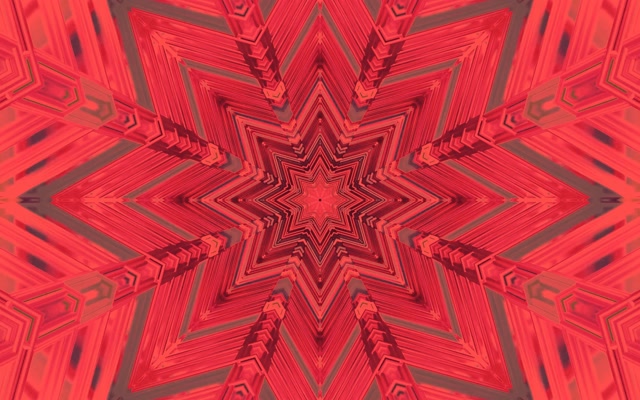 Red Star Kaleidoscope Neon Tunnel VJ Loop 16:10 MacBook 60fps Screensaver