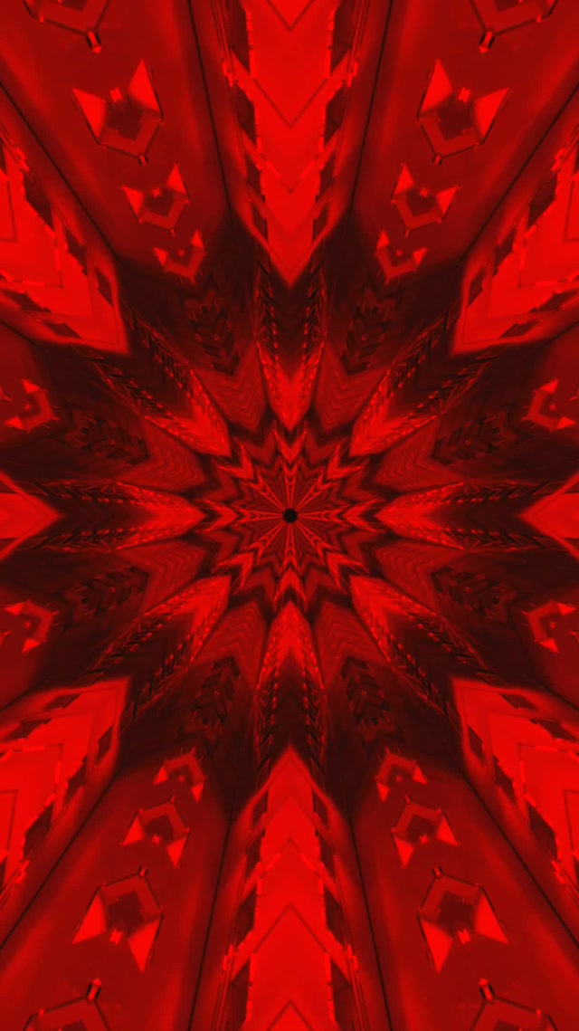 Red Neon Tunnel Star Screensaver 60fps 9:16 Reels VJ Loop