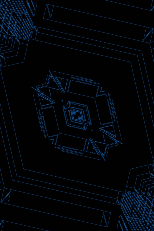 Blue Neon Tunnel Screensaver 60fps 2:3 Photo Portrait Vj Loop