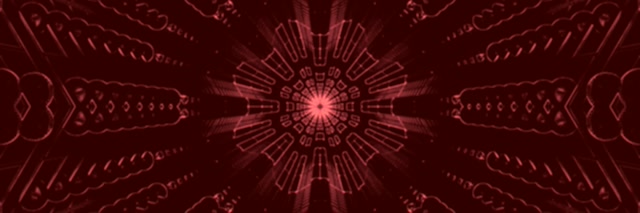 Red Neon Tunnel Kaleidoscope Burst Vj Loop 3:1 Triple Wide 60fps Screensaver