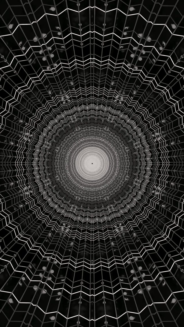 Neon Tunnel Spider Web Vortex 9:16 Reels 60fps Screensaver Vj Loop