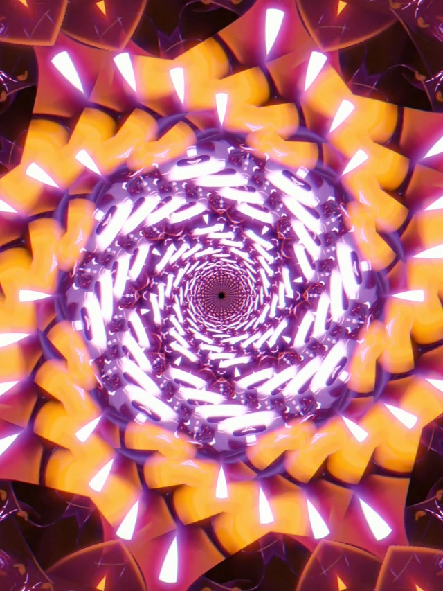 Neon Tunnel Spiraling Vortex | 3:4 iPad Portrait | 60fps VJ Loop Screensaver