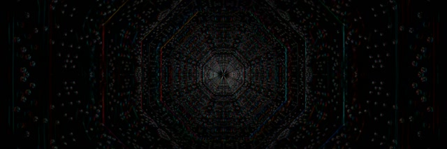 Neon Tunnel Spiraling Hexagon Vortex 3:1 Triple Wide 60fps VJ Loop Screensaver