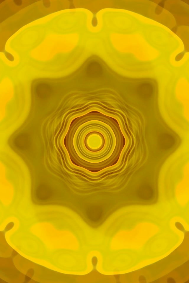 Yellow Concentric Circle Neon Tunnel 2:3 Portrait 60fps Screensaver VJ Loop