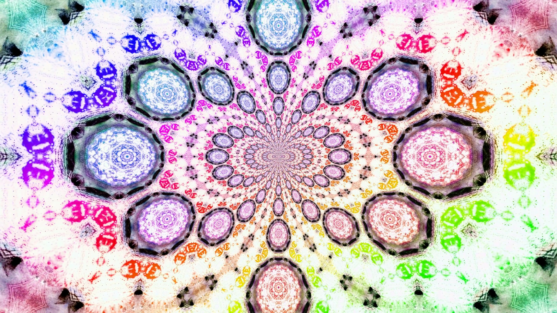 Neon Tonnel Mandala skermbeskermer 4K UHD 60fps Vj loop skermbeskermer pc