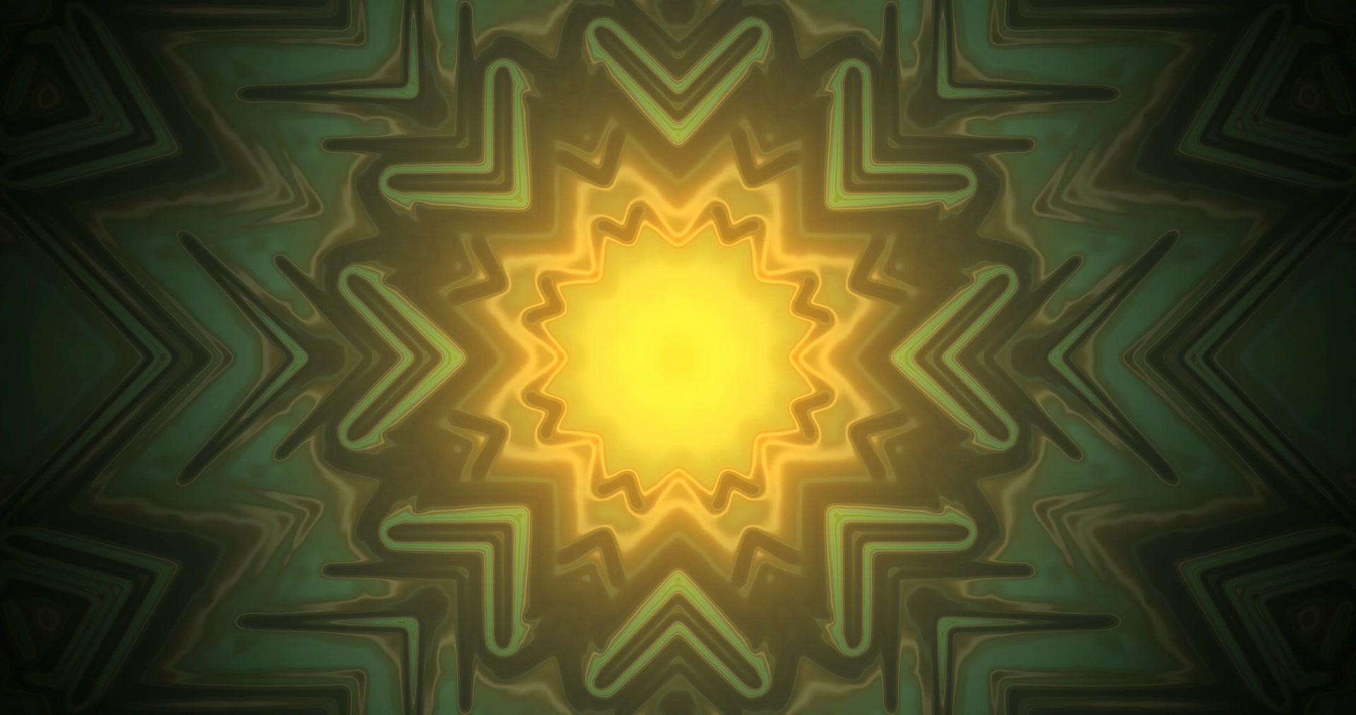 Neon Tonnel Groen Goud Ster 4K UHD 60fps Skermbewaarder VJ Loop