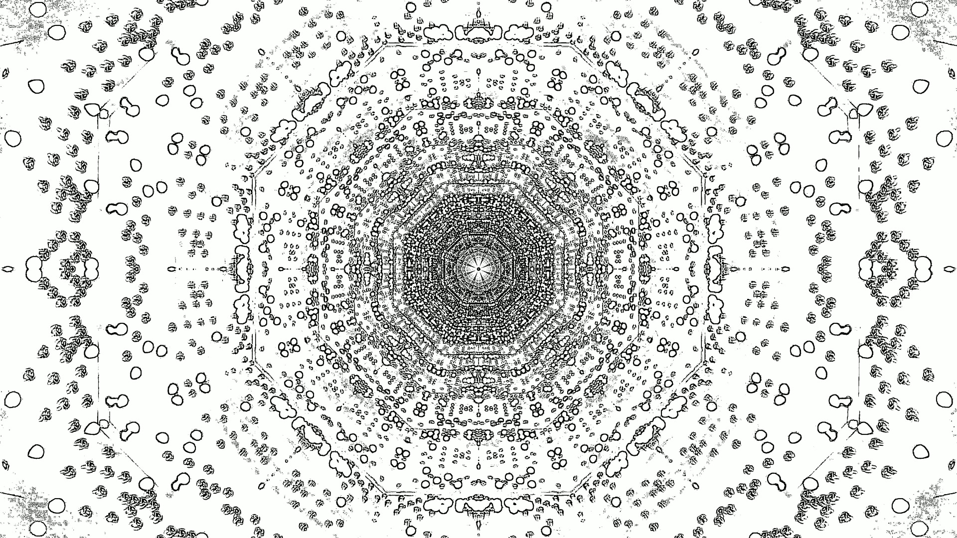 Mandala Neon Tonnel Skermbeskermer PC 4K UHD 60fps Lewendige Muurpapier