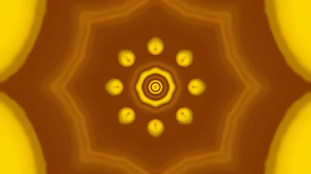 Yellow neon tunnel 60fps with concentric circles and geometric patterns