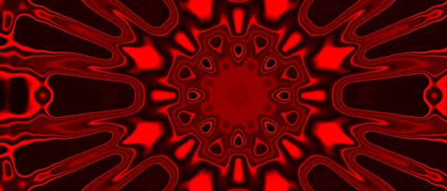 Neon Tonnel Rooi Kaleidoskoop Uitbarsting VJLoops 21:9 Ultrawyd 60fps Skermbeveiliging