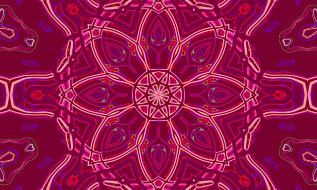 Neon Tonnel Mandala Kaleidoskoop 5:3 wyd 60fps Skermbeskermer Vj loop