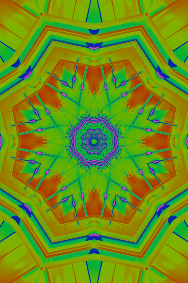 Neon Tonnel Kaleidoskoop Agtkant Vj Loop 2:3 Foto Portret 60fps Skermbeskermer