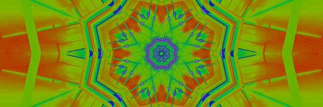Neon Tonnel Kaleidoskoop Ster Vj Loop 3:1 Drievoud Wyd 60fps Skermbeskermer