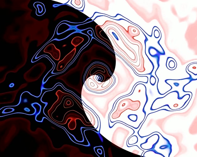 Neon Tonnel Yin Yang Werweling Vj Loop 5:4 Industrieel 60fps Skermbeskermer