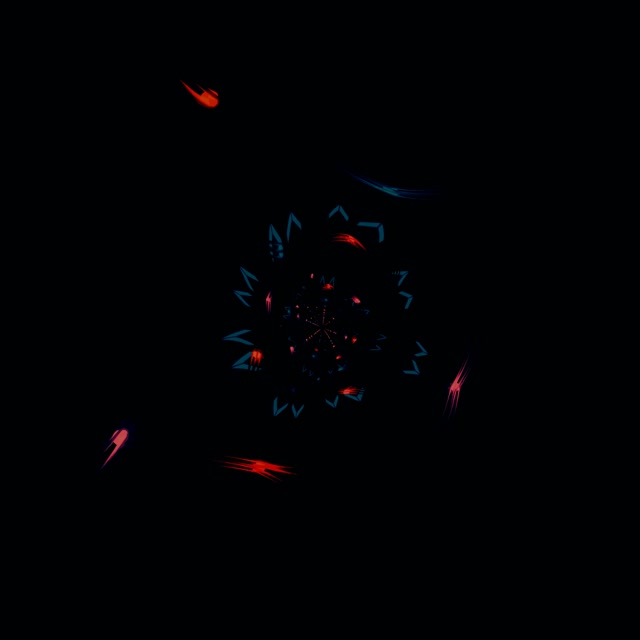 Neon Tonnel Kaleidoskoop Vorteks VJ Loop 1:1 Vierkant 60fps Skermbewaarder