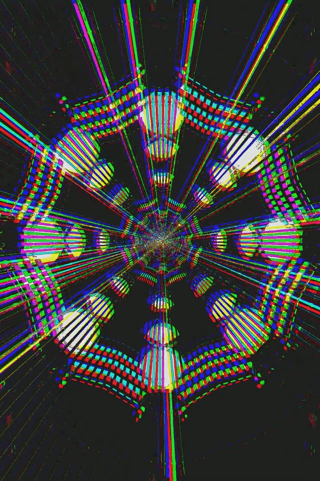 Neon Tonnel Glitch Wiel Skermsaver 60fps 2:3 Foto Portret VJ Loop