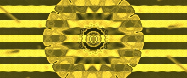 Neon Tonnel Geel Ster Uitbarsting VJ Loop 2.39:1 Cinemascope 60fps Skermbeskermder