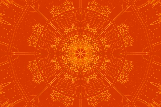 Neon Tonnel Oranje Mandala VJLoops 3:2 Surface 60fps Skermbespaarder