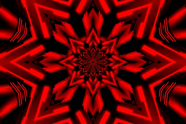 Neon Tunnel Green Star Kaleidoscope VJ Loop 3:2 Surface 60fps Screensaver