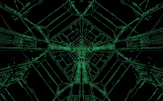 Groen Neon Tonnel Skermbeveiliging 60fps 16:10 MacBook VJLoops Geometriese Rooster