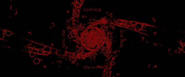 Red Octagon Neon Tunnel Vj Loop 2.39:1 Cinemascope 60fps Screensaver