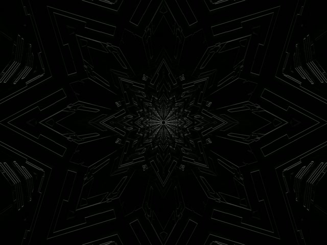 Neon Tonnel Donker Sneeuflok Kaleidoskoop VJ Loop 4:3 Klassiek 60fps Skermbewaarder