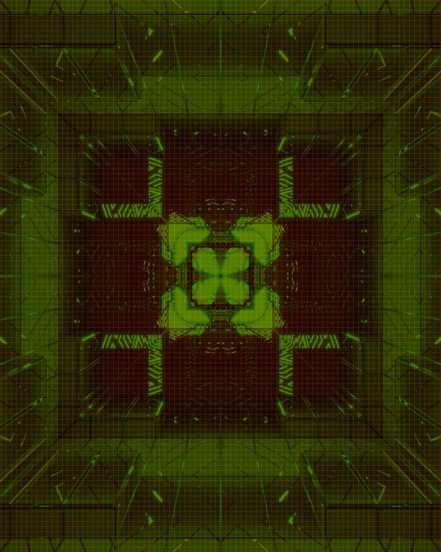 Neon Tonnel Groen Rooi Rooster Fraktaal VJ Loop 4:5 Instagram 60fps Skermbewaarder