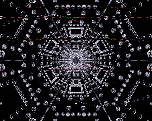 VJ Loop Neon Tonnel Seshoek Kristal Rooster 5:4 industrieel 60fps skermbeskermder