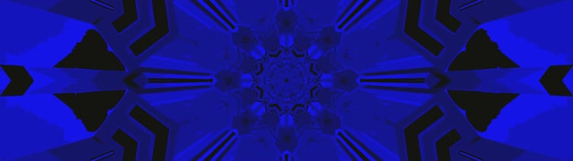 Neon Tonnel Blou Kaleidoskoop 32:9 Super Ultrabreed 60fps Skermbespaarder VJLoops