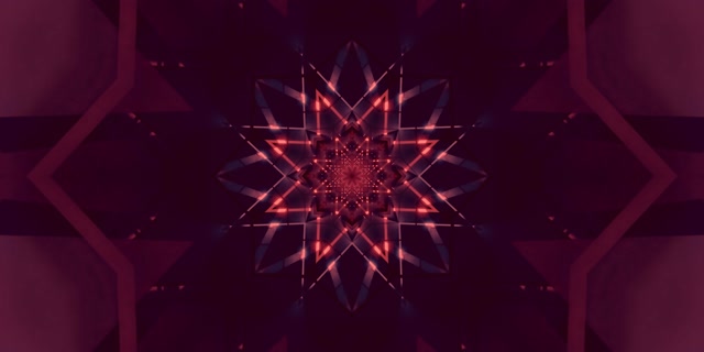 Neon Tonnel Rooi Ster Kaleidoskoop VJ Loop 2:1 Univisium 60fps Skermbeskermer