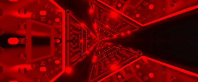 Red Neon Tunnel Vj Loop 2.39:1 Cinemascope 60fps Screensaver Triangular Corridor