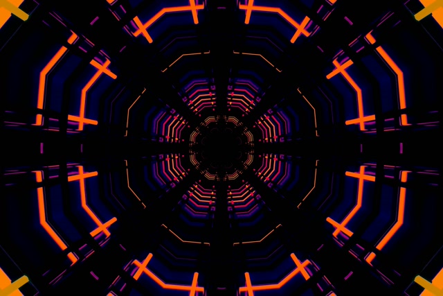 Neon Tonnel Agthhoek Rooster VJLoops 60fps 3:2 Surface Skermsaver