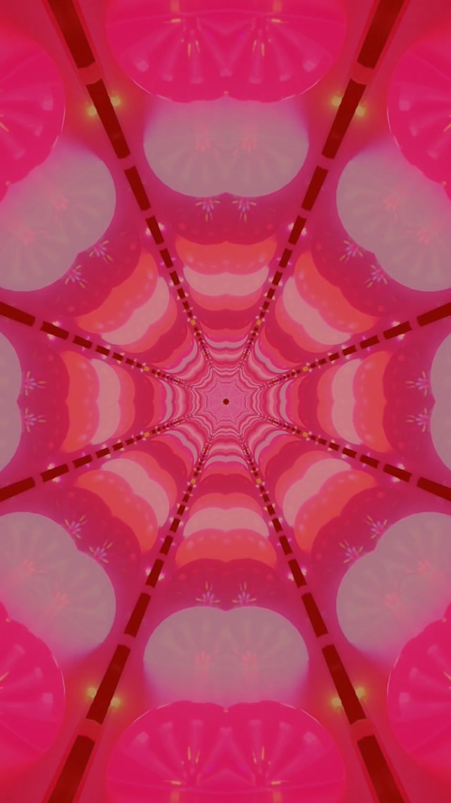Vj loop Neon Tonnel Rooi Spinnekopweb Kaleidoskoop 9:16 Reels 60fps Skermbespaarder