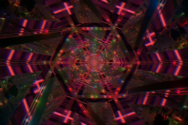 Neon Tonnel Rooi Kaleidoskoop Vorteks VJLoops 3:2 Surface 60fps Skermbeskurmer