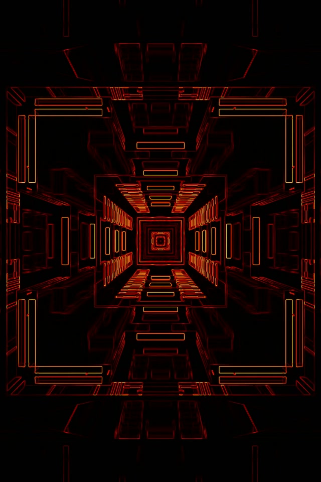 Red Neon Tunnel Infinite Vortex 9:16 60fps VJ Loop Screensaver