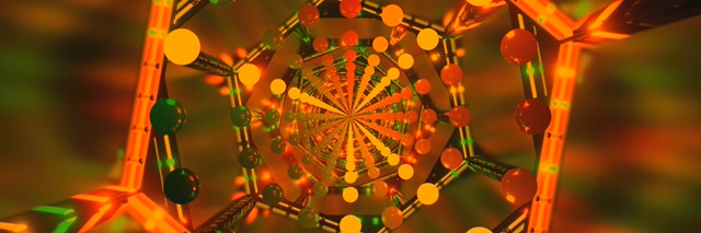 Neon Tonnel Oranje Groen 3:1 Tripple Wyd 60fps Skermbespaarder VJLoops