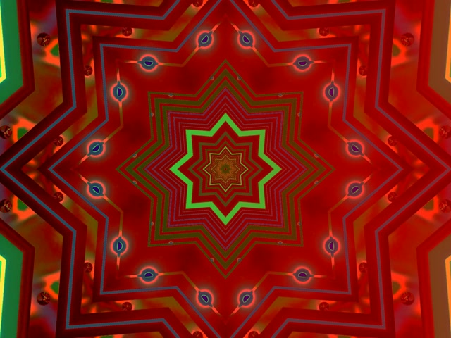 Rooi Ster Neon Tonnel Sluimerskerm 4:3 Klassiek 60fps VJ Loop PC