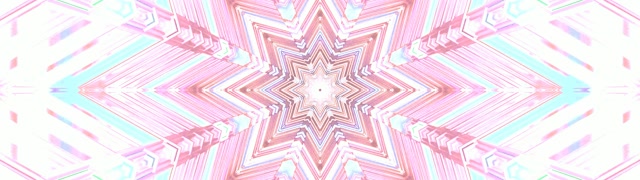 Neon Tonnel Pienk Ster Kaleidoskoop Vj Loop 32:9 Super Ultrawyd 60fps Skermbeveiliging