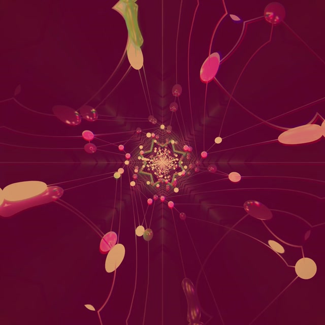 Neon Tonnel Ster Kaleidoskoop VJLoops 1:1 Vierkant 60fps Skermsaver