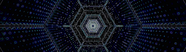 Neon Tonnel Heksagon Vorteks Blou VjLoops 60fps Skermsaver 32:9 Super Ultrawyd