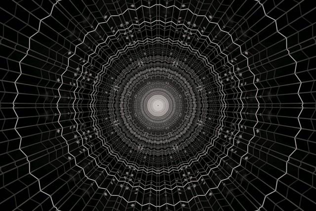 Neon Tonnel Spinnekopweb Vorteks VJ Loop 3:2 Surface 60fps Skermbeskermer