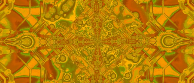 Neon Tonnel Goue Fraktaal Kaleidoskoop 21:9 Ultrawyd 60fps Skermbeveiliging VJLoops